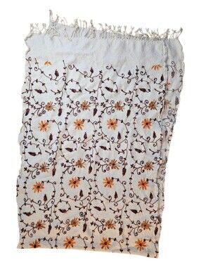 🌼4/$30 Embroidered Floral Cotton Wool Blend Autumn Shawl Scarf
